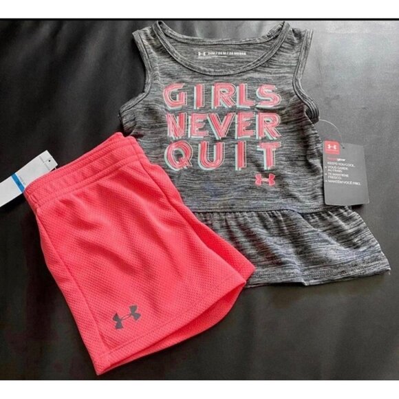 NWT Under Armour Athletic Peplum Set Baby Girls Size 24M - Picture 1 of 3